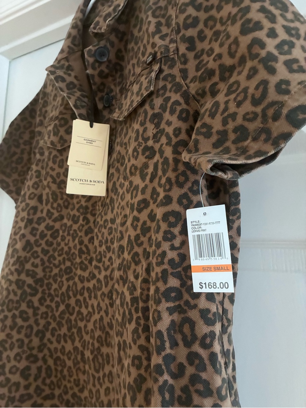 Scotch & Soda Brown and Black Leopard Print Button-Up Top - Picture 4 of 4